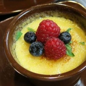 creme brulee at the hunting lodge